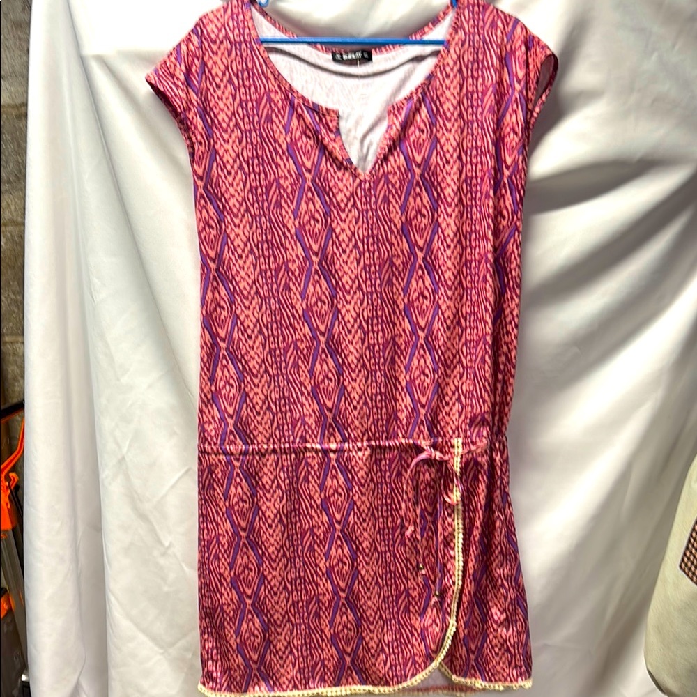 Sheilay Pink and Purple Patterned Dress